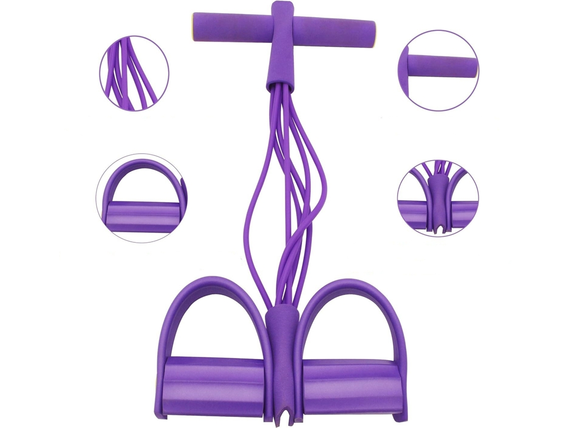 Faixa de Resistência AQUAFORGE com Pedal 6 Tubos para Ioga e Abdominais