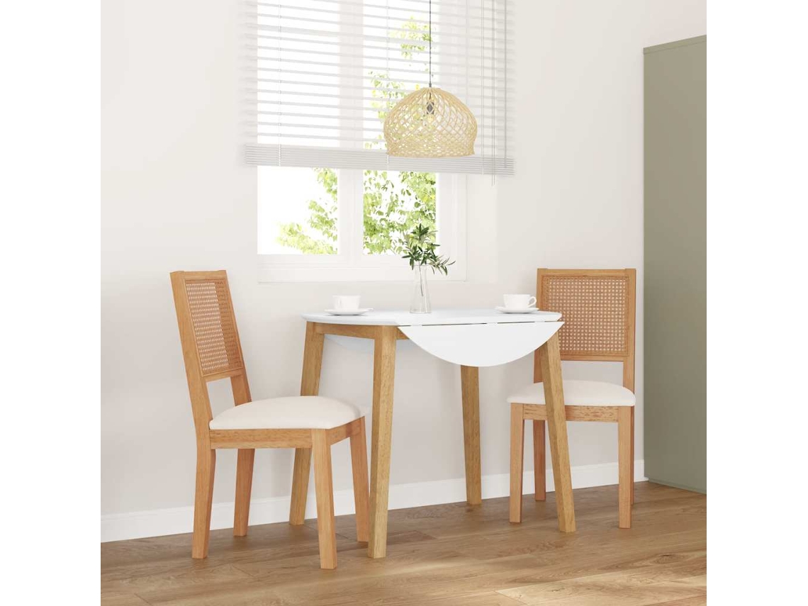 Vidaxl Cadeiras De Jantar Com Almofadões 2 Pcs Madeira Maciça