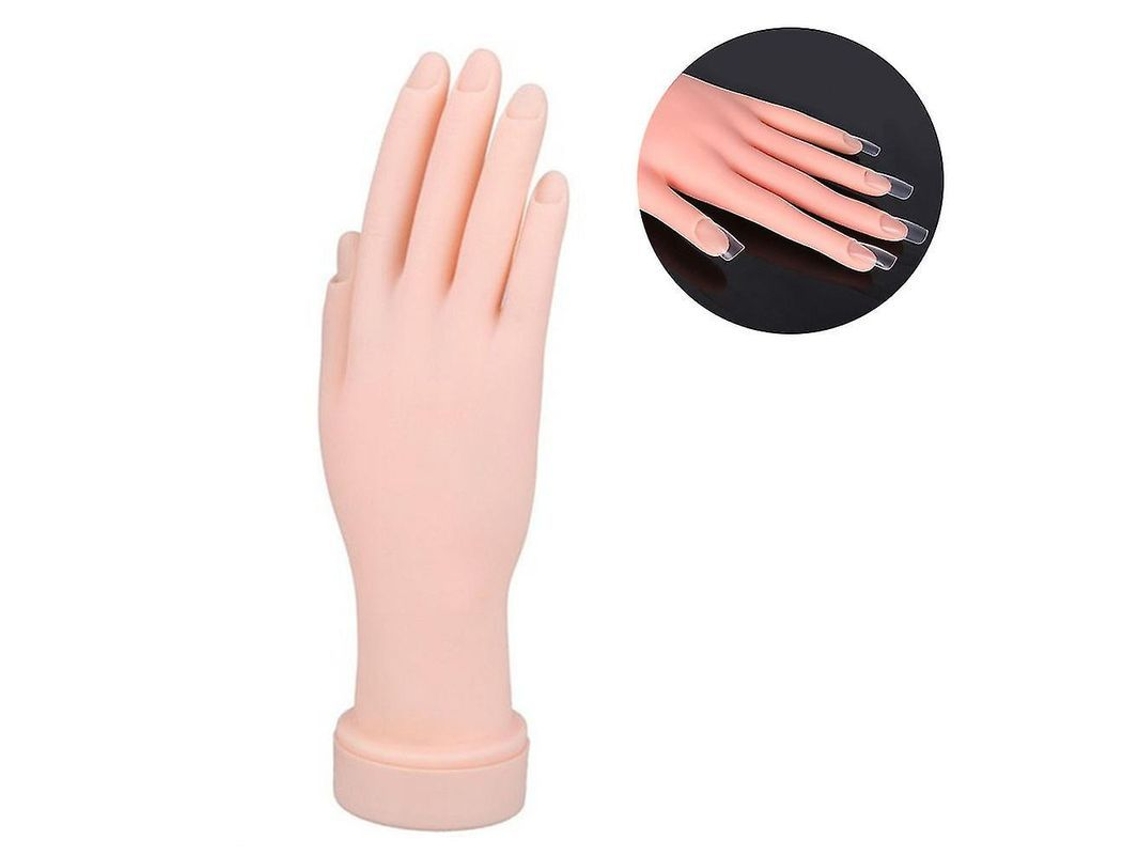 Mão Artificial para Prática de Manicure, Mão de Manequim Flexível e Dobrável Sem Unhas de Prática