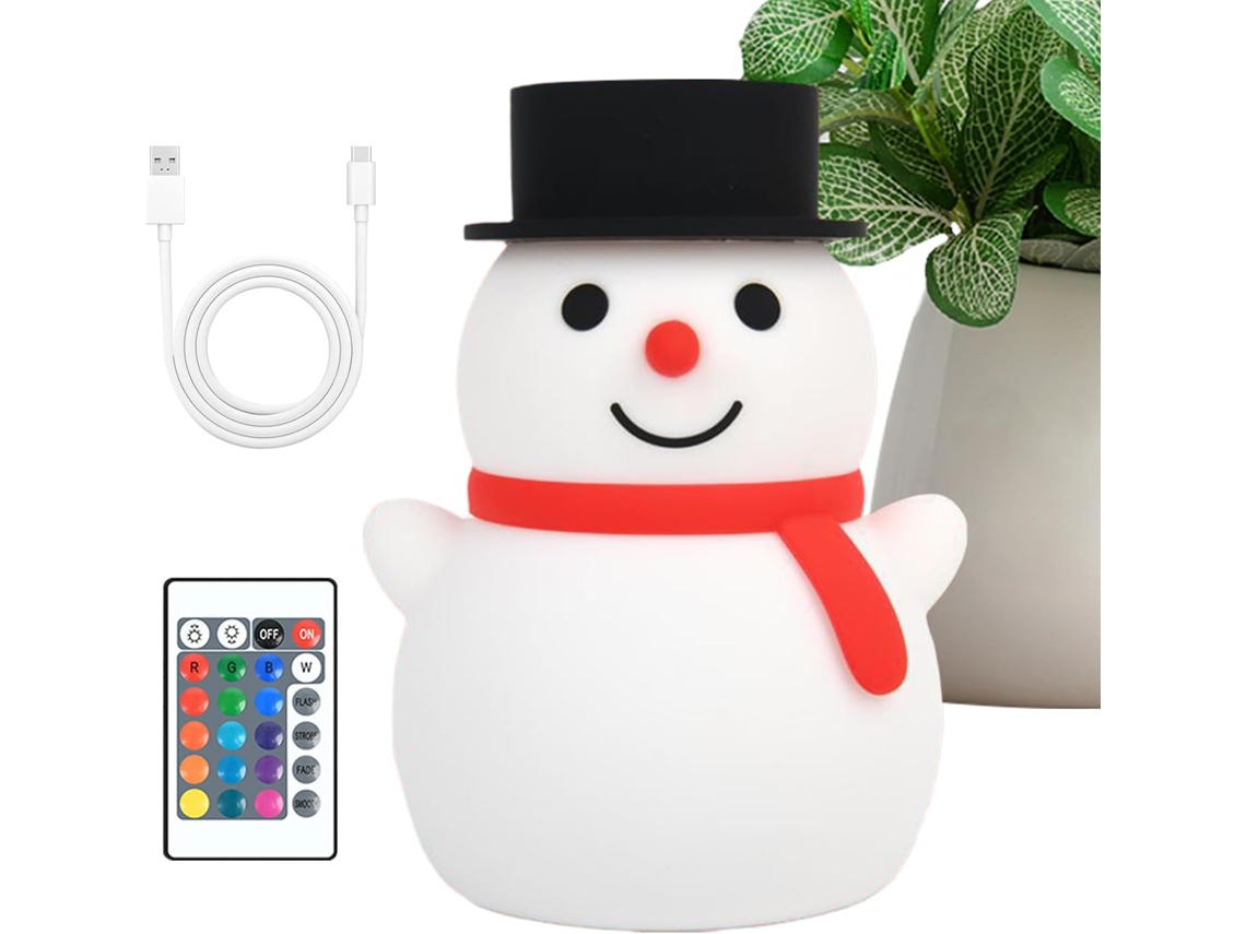 Boneco De Neve Luz Natal Led Recarregável