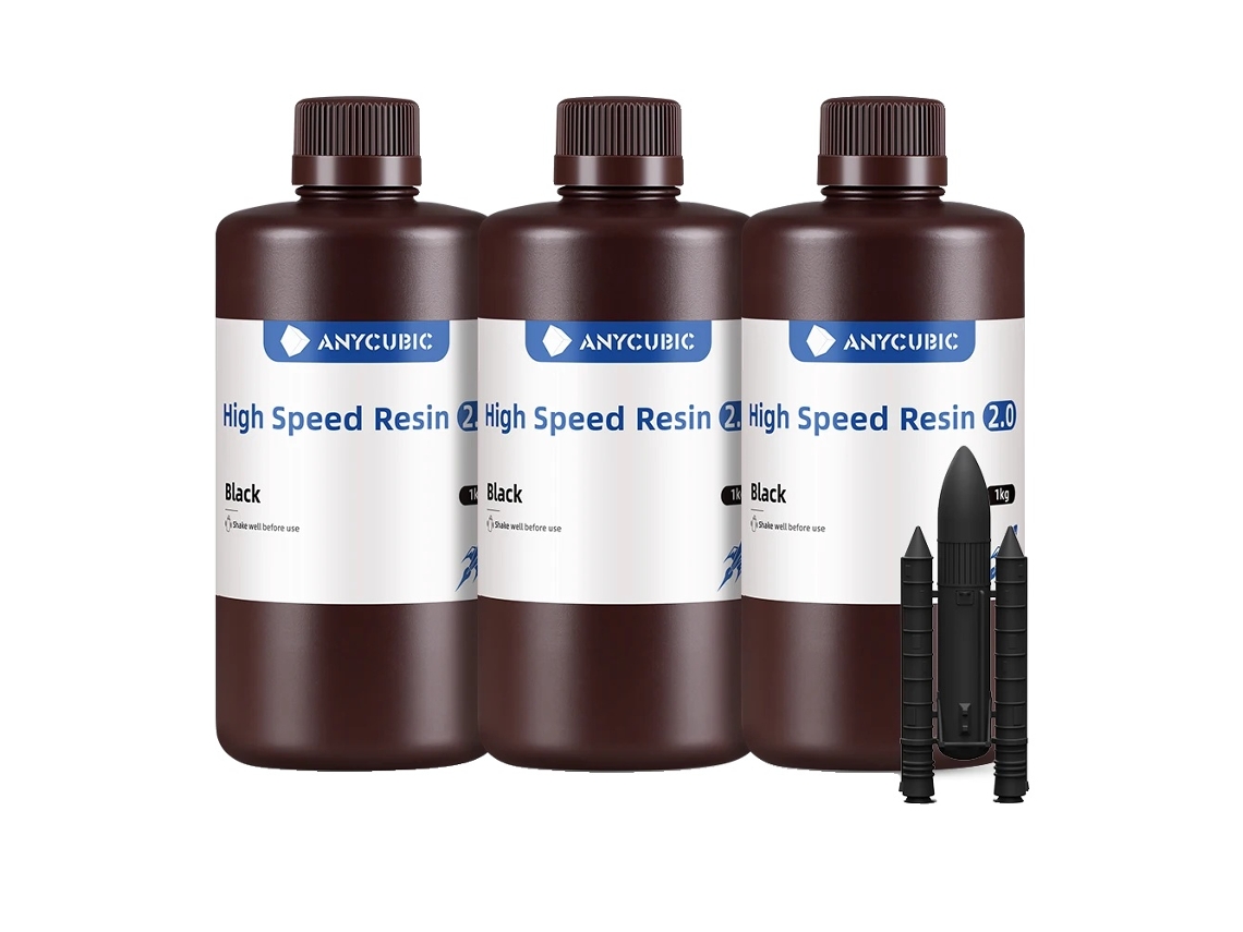 Anycubic Resina De Alta Velocidade, Impressão 3x Mais Rápida, Opções De 1 Kg E 3 Kg,2.0 Preto 3 Kg