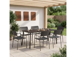 Vidaxl Conjunto De Sala De Jantar 7 Unid. Antracite Aço