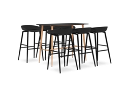 Vidaxl 7 Pcs Conjunto De Bar Preto