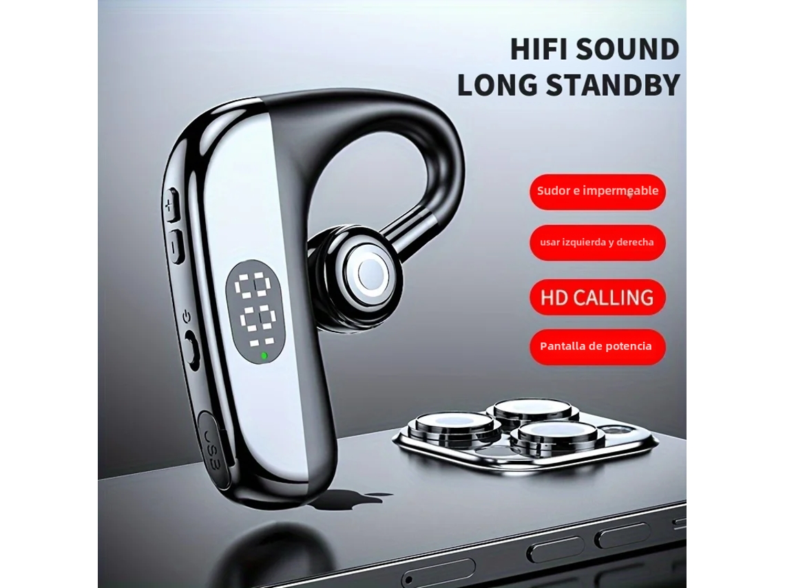 Fones de Ouvido MDUG Bluetooth com Microfone, Estojo de Carregamento, Baixa Latência, Chamadas, Cancelamento de Ruído
