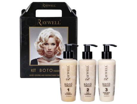 Conjunto de tratamento profissional Hairgold para cabelos danificados 3 peças RAYWELL