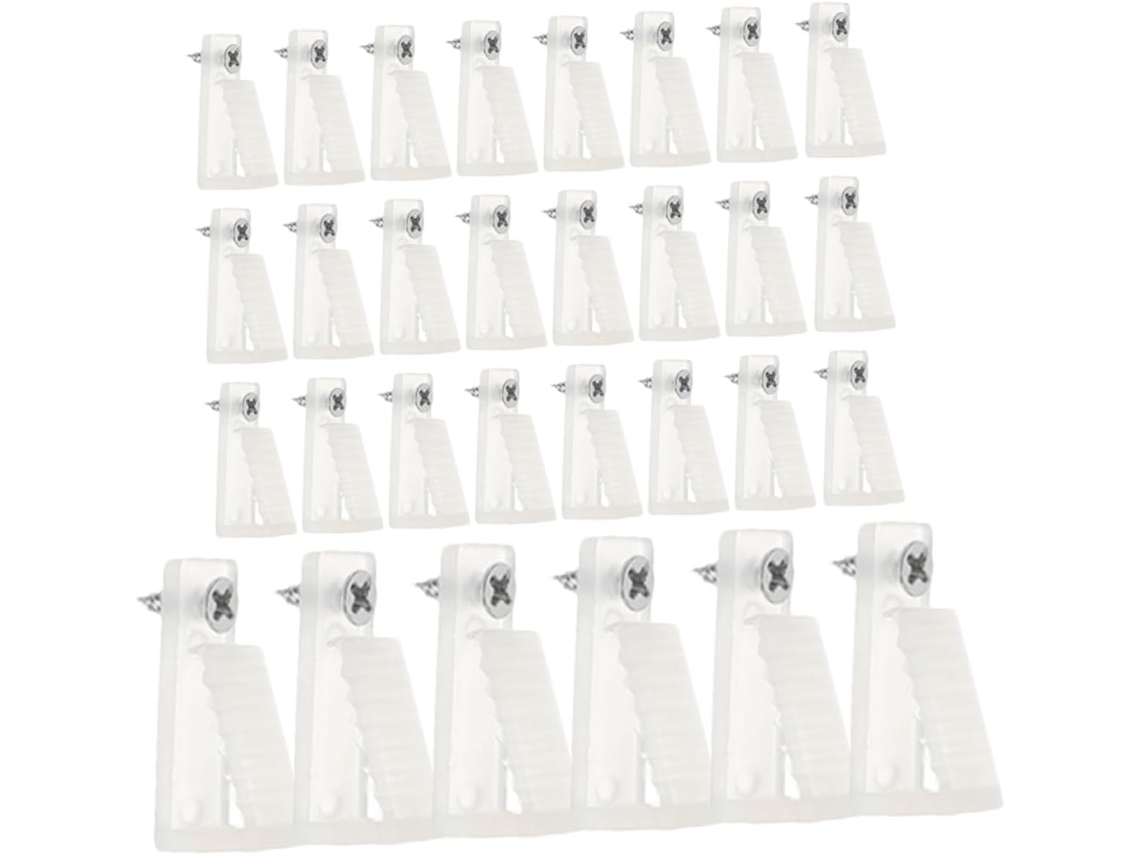Conjunto De 30 Presilhas Plástico Com Parafusos Para Guirlandas Extern