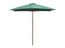 Vidaxl Guarda-sol Com Mastro Em Madeira 270x270 Cm Verde