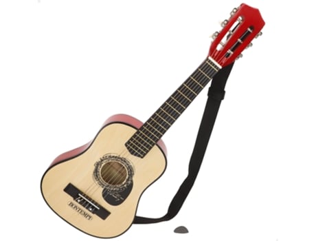 Guitarra Clássica De Brinquedo De Madeira 75 Cm Com Alça Bontempi
