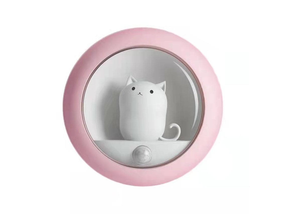 Luz Noturna Com Sensor De Movimento, Lâmpada Magnética De Gato Fofo E Recarregável Aquaforge