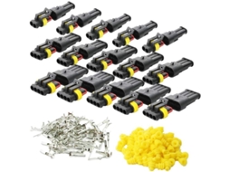 Yuru conector Elétrico À Prova de Água 2025, Plug Macho e Fêmea, Awg para Moto, Carro, Barco Pvc, 40~+120℃