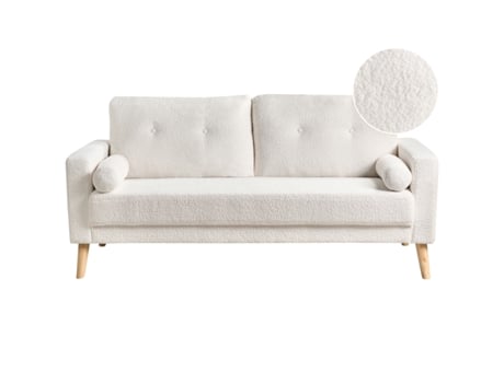 Sofá de 2 lugares BELIANI Kalmar de Bouclé Branco 182x74x88