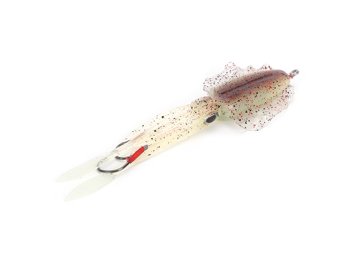 Squid Soft Bait (sea Fishing Bionic Luminous Uv Fish Attracting) Brown Iron Plate Hook Lure Fake Bait Cuttlefish Octopus