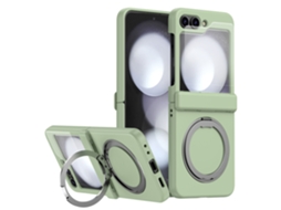 Capa Hexinyigjly Para Galaxy Z Flip 6, Com Proteção Para A Dobradiça E Suporte compatível Com Magnsafe Verde