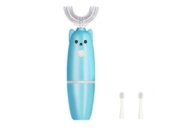 Conjunto De Escova De Dentes Elétrica Infantil Em Formato De U Com Desenho Animado, Ferramenta Portátil Para Limpeza Dos Dentes.
