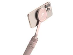 Bastão de selfie Snappod e tripé com suporte magnético que se encaixa em qualquer celular. Design ajustável. Shiftcam (rosa claro).