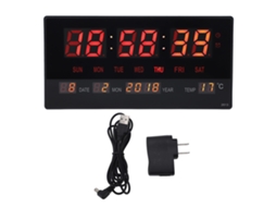 Omni-reloj Digital Led Grande Con Pantalla De Números Grandes, Temperatura Y Alarma De Pared
