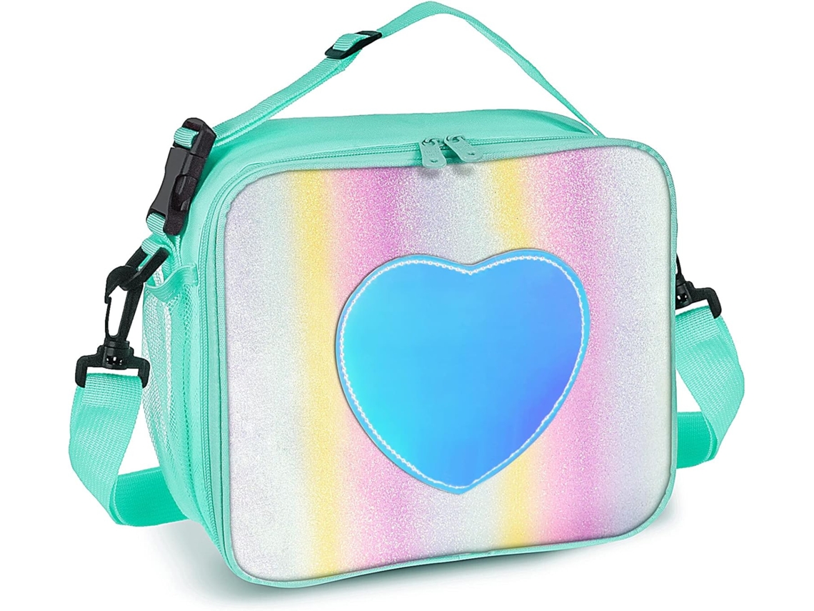 Lancheira térmica para meninas, bolsa térmica arco-íris, reutilizável, à prova de vazamentos, bolsa de piquenique para Mu Aquaforge
