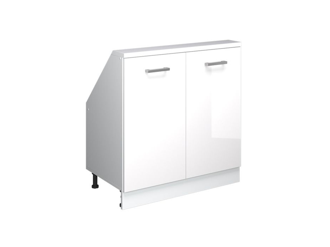 Móvel Sob a Inclinação VICCO 80cm com 2 Portas Branco Brilhante e Branco