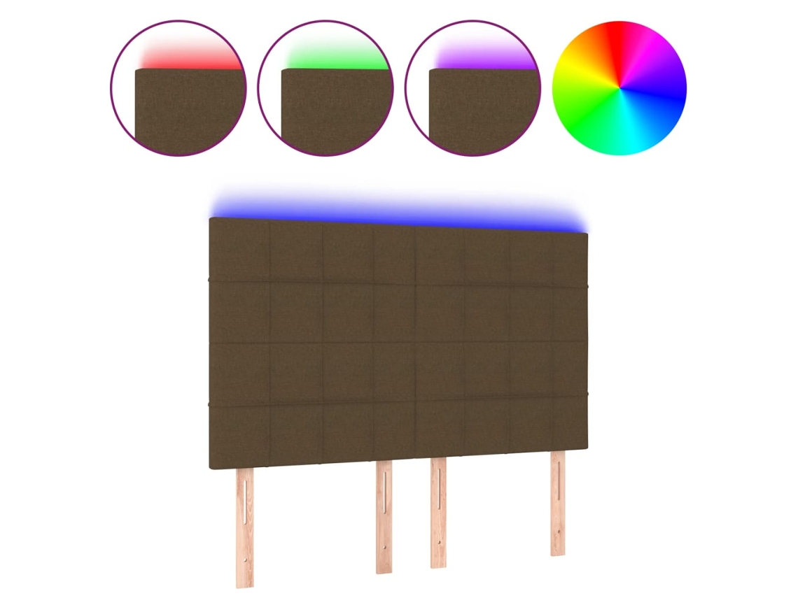 Led Headboard, Led Headboards Vidaxl Marrom Tecido (144 X 5 X 118/128 Cm)