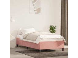 Estrutura De Cama 80x200 Cm Veludo Rosa