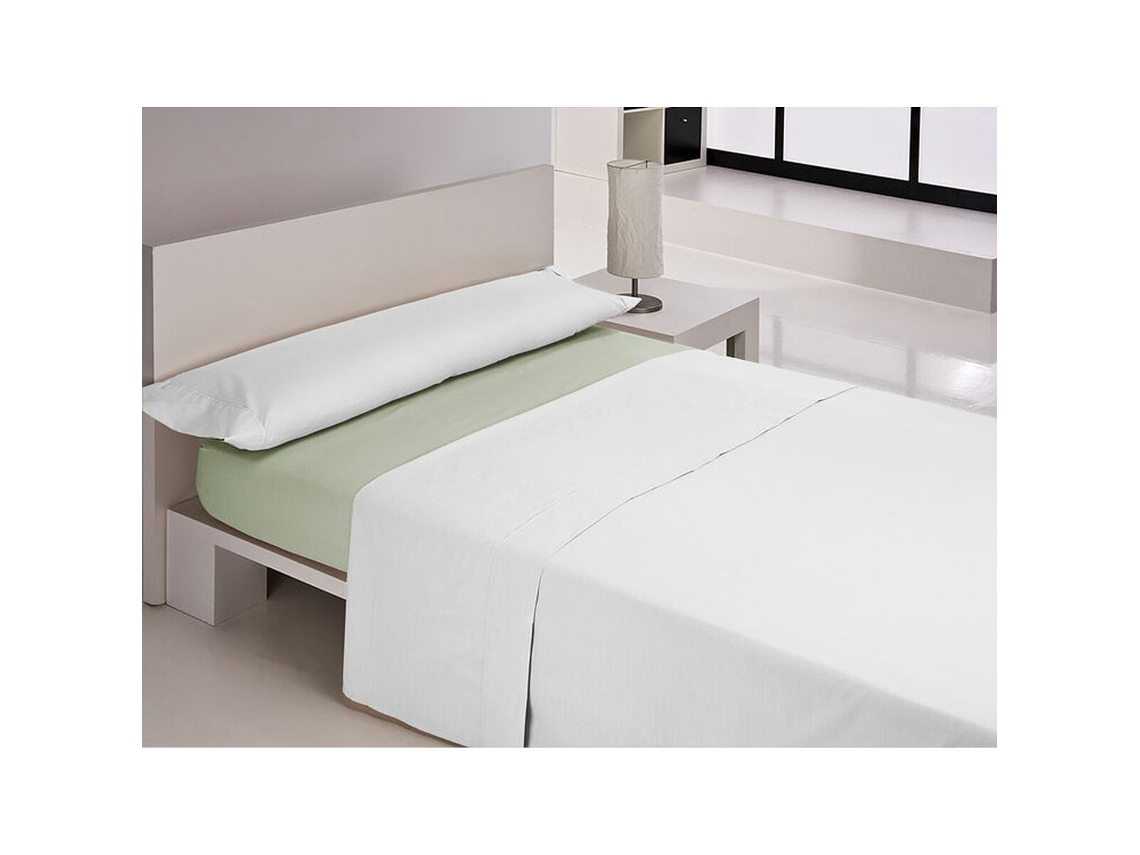 Lençol de baixo ajustável HAPPY HOME MIX COLORS (Verde - 50 % algodão - Solteiro)