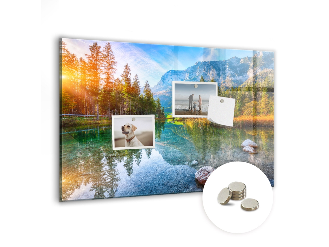 Lousa Magnética Paisagem De Rio E Montanha Para A Cozinha Espelharte (60x40 Cm)