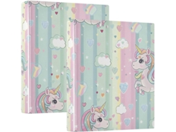 Fofo E Com Animated Design Style School Paste 3 Brincos de Argola Unicórnio Rosa, 8cm com Camada de Bolsa, Pacote com 1 (2 unidades)