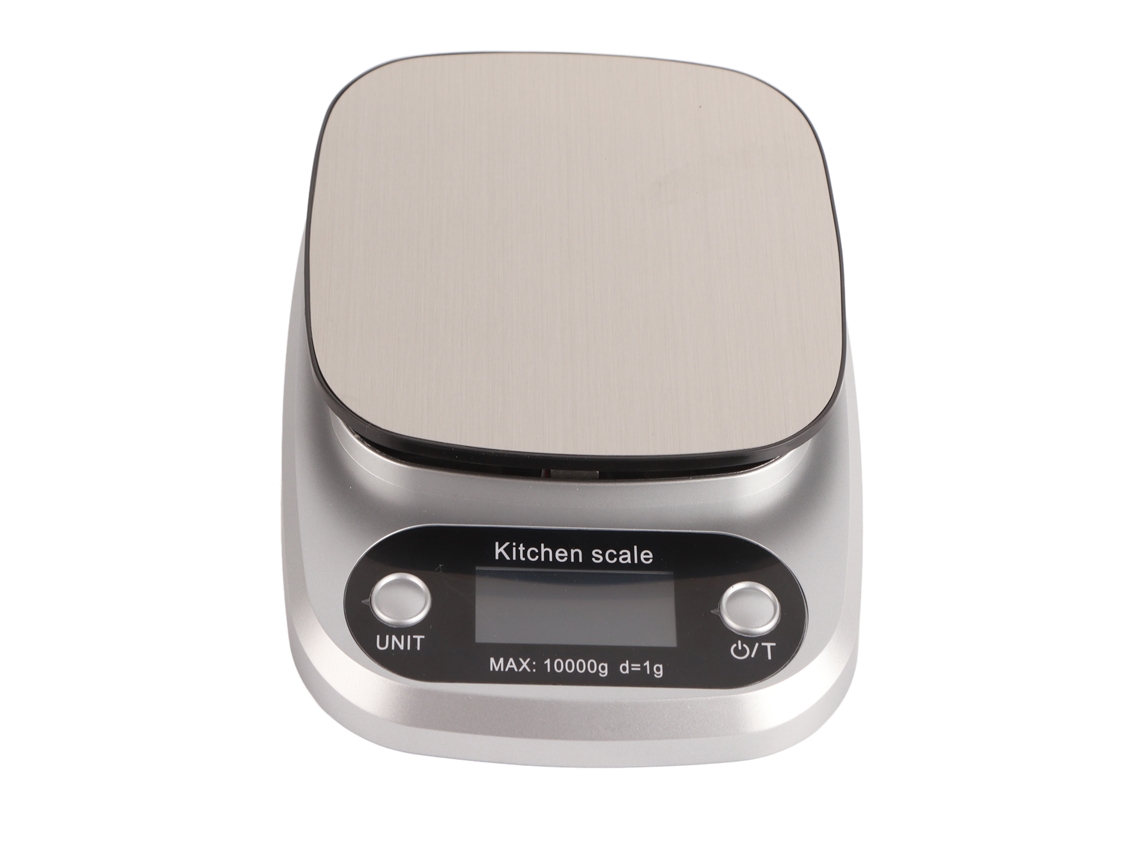 Balança Eletrônica Digital de Cozinha Compacta para Peso Alimentos Baking 10kg 1g com Tela Clara e Aço Inoxidável