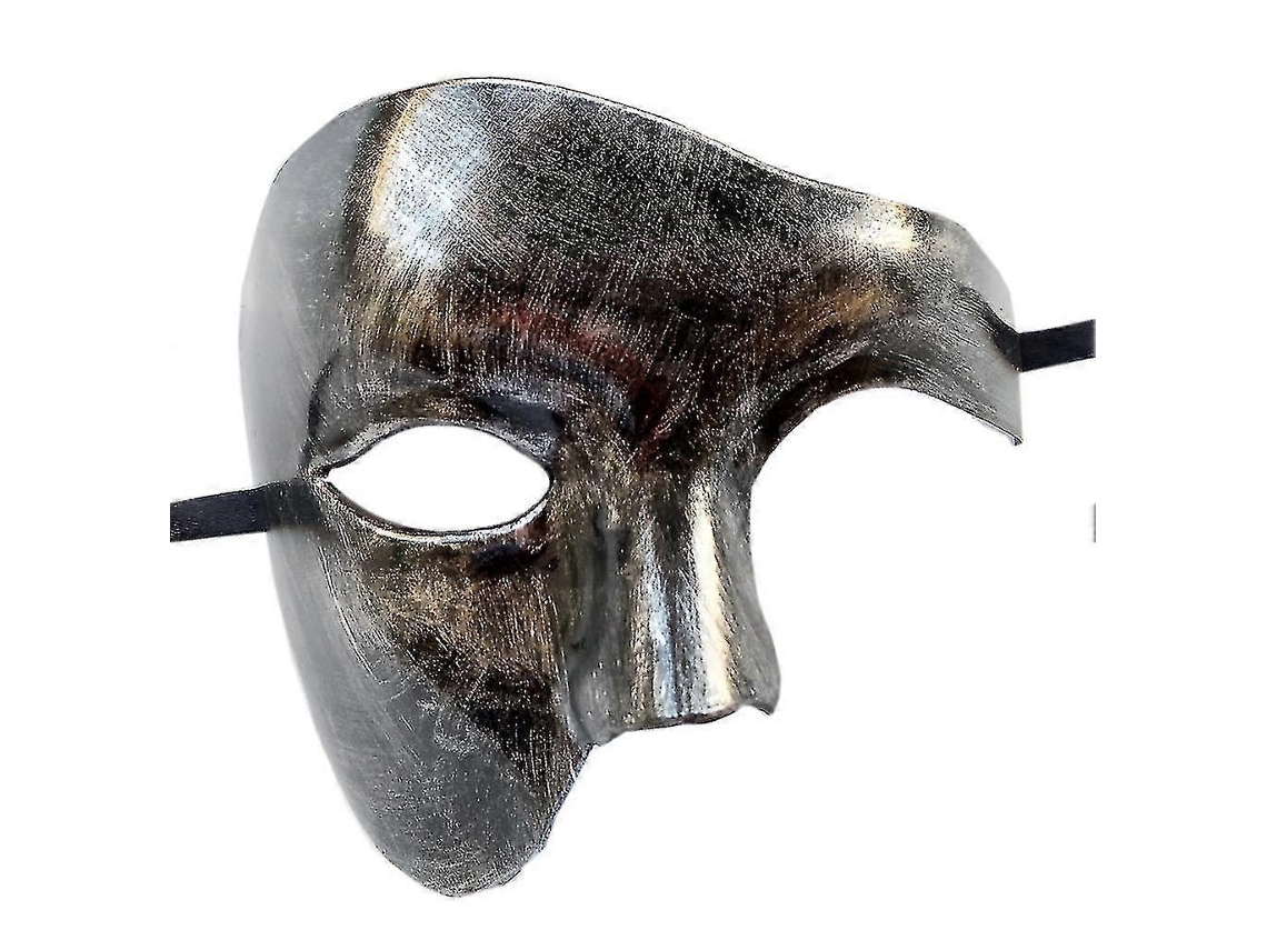 Máscara Dww Mens Máscara De Baile Máscara Do Fantasma Da Ópera Meia Máscara Facial Olysi Shop (prata Preta)