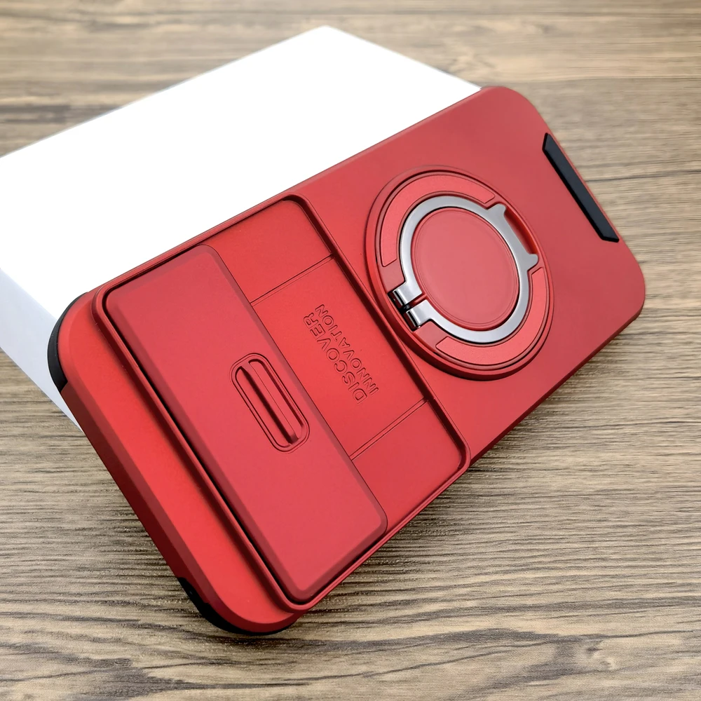 (vermelho, Google Pixel 8a) Capa Multifuncional Com Suporte Deslizante E Proteção Magnética Contra Impactos.