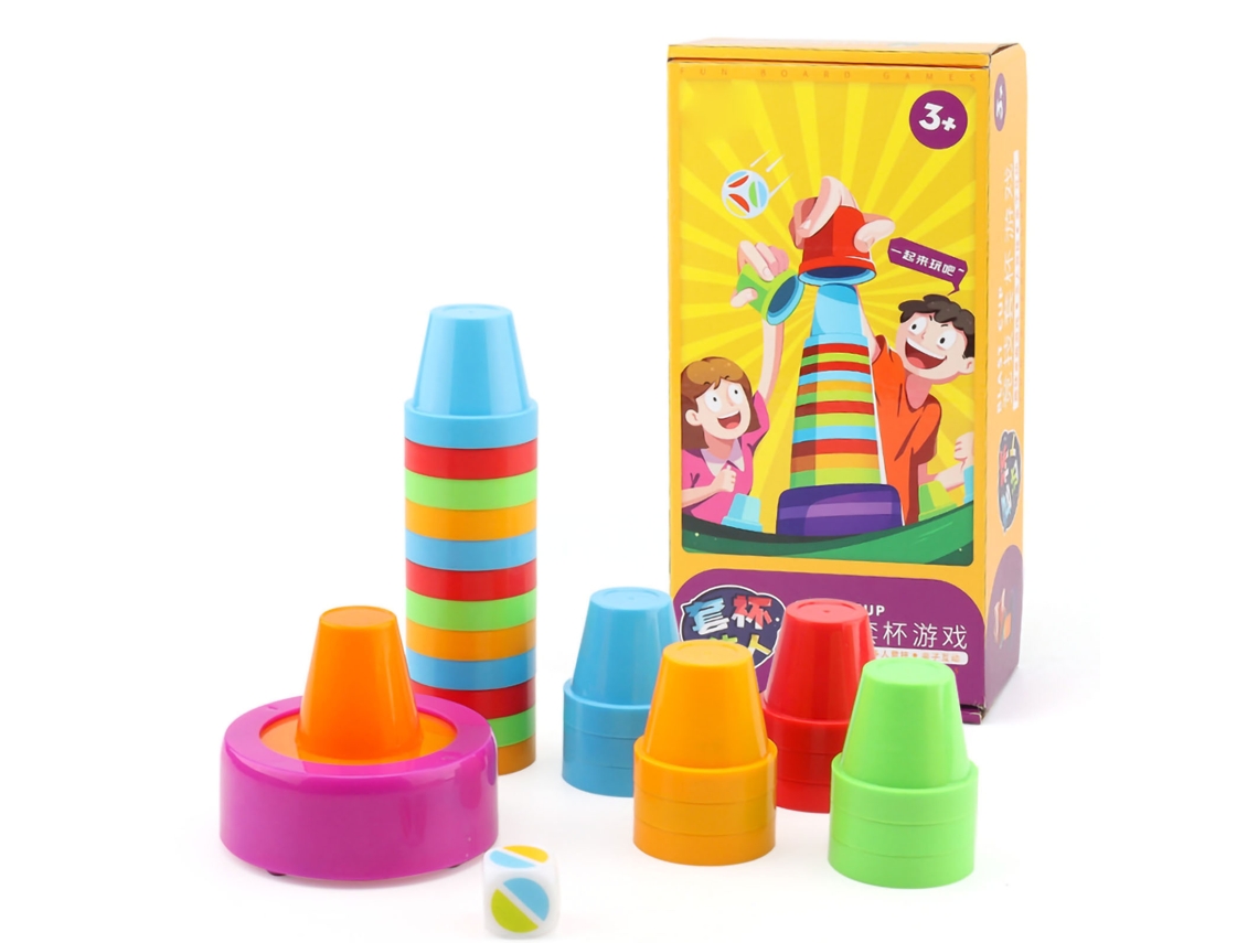 Primerox conjunto de Copos Empilhados Brinquedo Educativo Bebê Treinamento Velocidade Cores Diferentes 6616