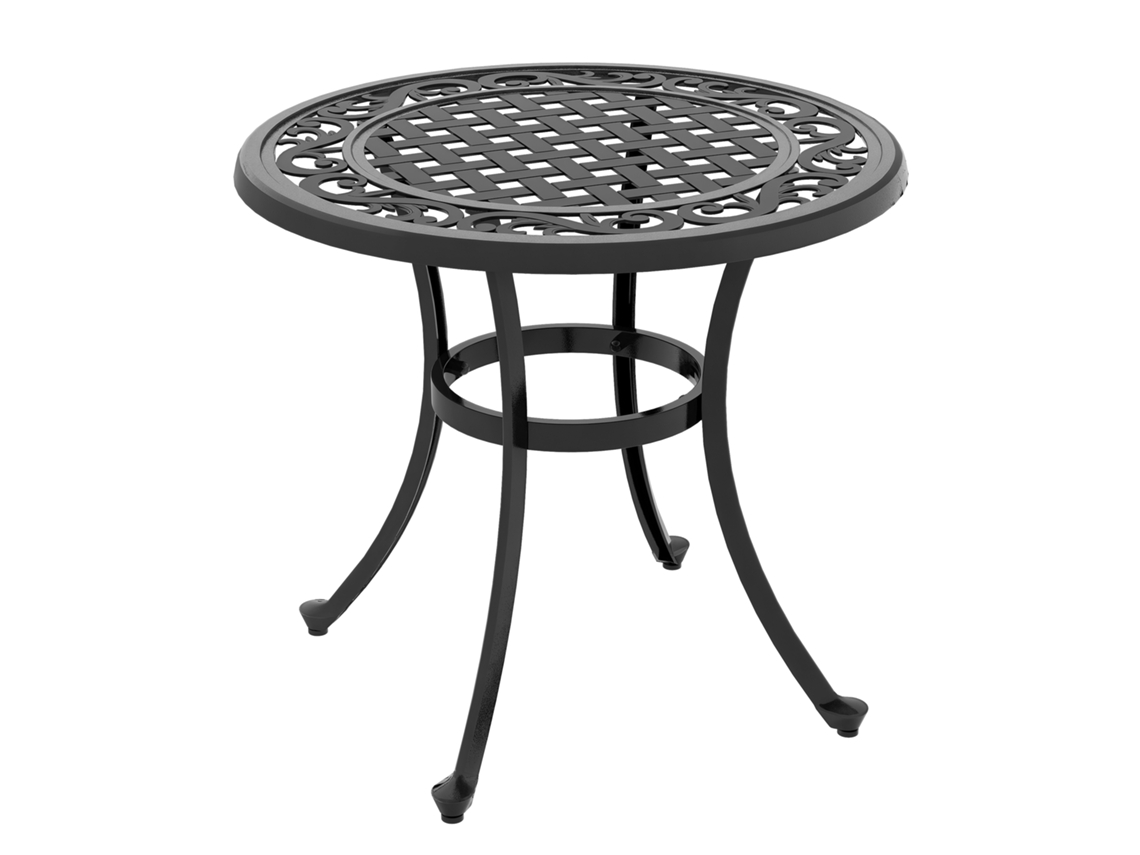 Mesas De Jardim, Mesa De Lounge, Mesa De Balcão, Design Vintage, 60 X 60 X 53 Cm, Preta