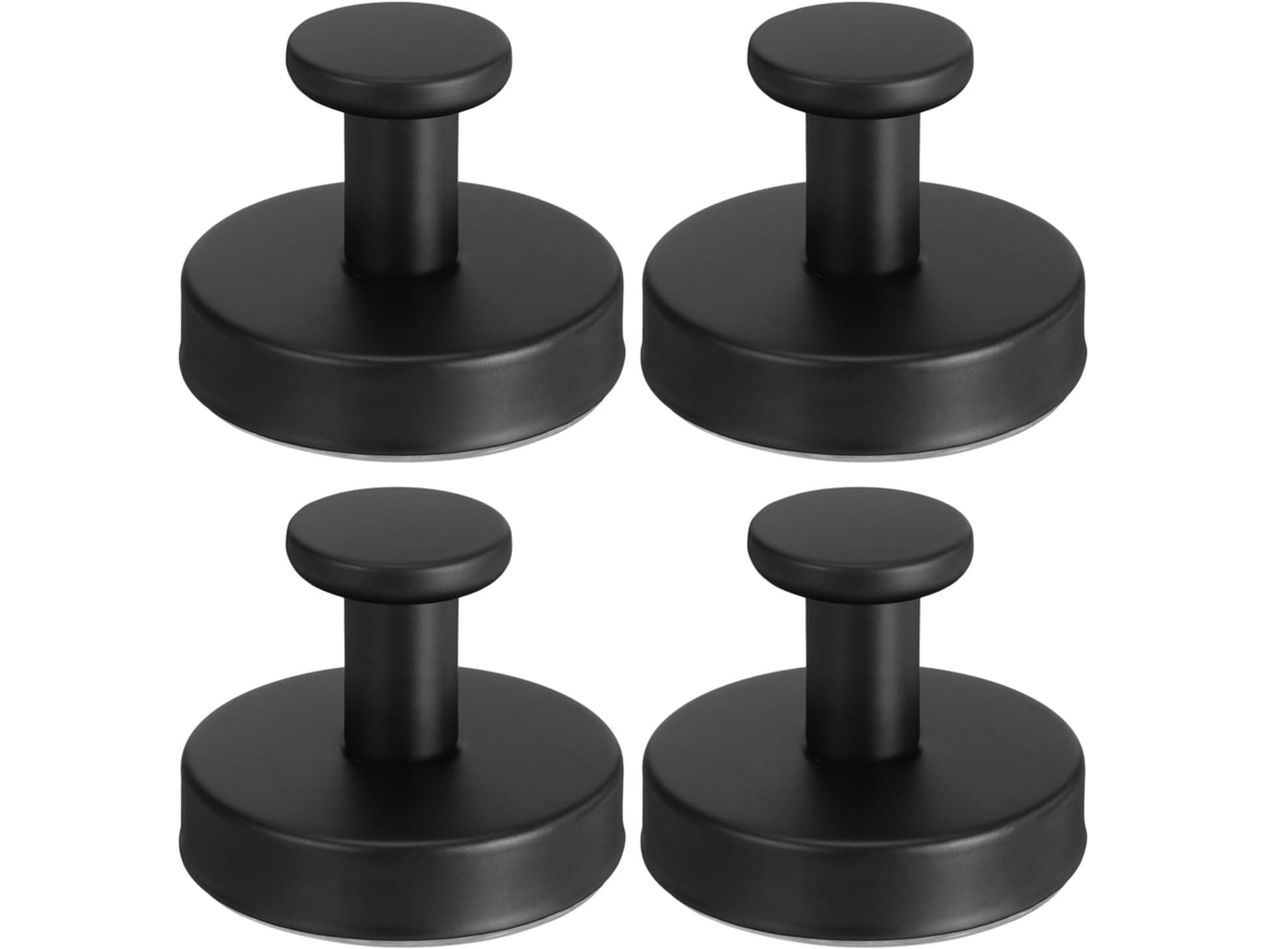 Ganchos De Ventosa Em Aço Inoxidável Preto, Conjunto 4 Peças.