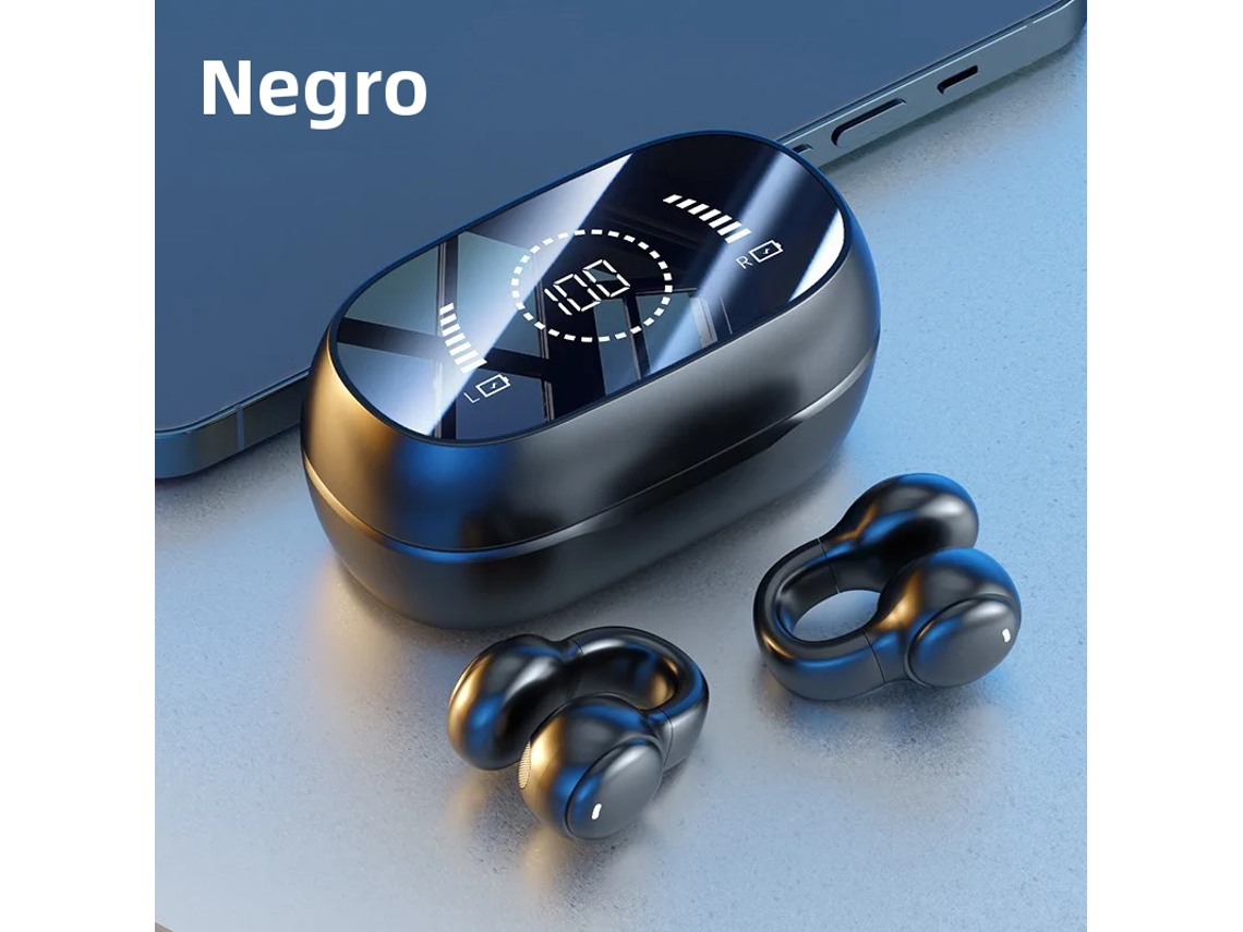 Fones De Ouvido Bluetooth Sem Fio (pretos) Com Microfone, Recarregáveis, Condução Óssea, Esportivos E À Prova D'água.