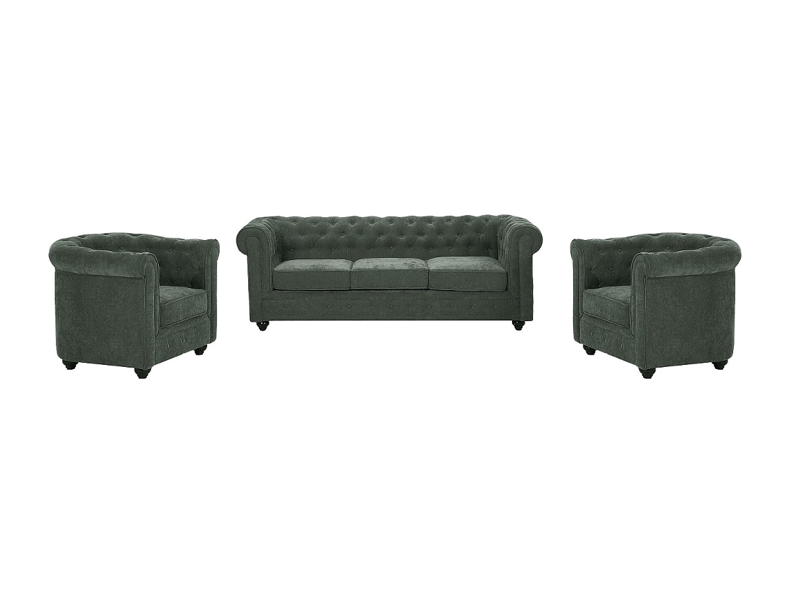 Conjunto Sofá e Poltrona Chesterfield VENTE UNIQUE