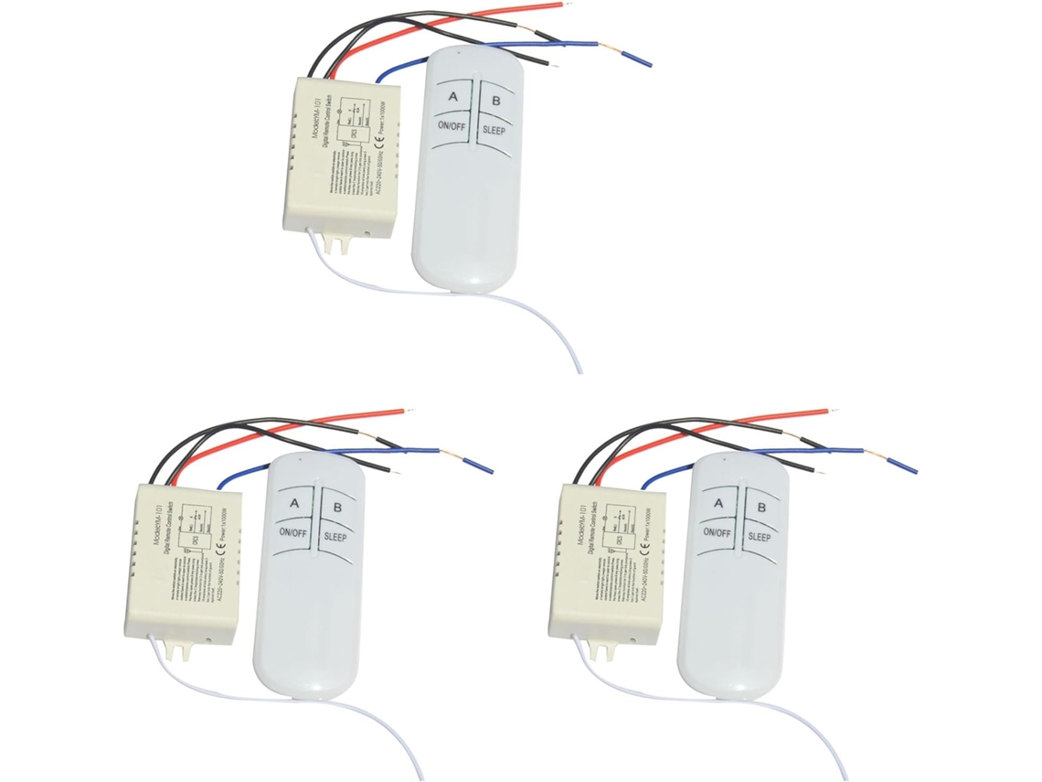 Interruptor De Controle Remoto Sem Fio Unidirecional 220v Para Lâmpada Com, Transmissor E Receptor, Controlador De
