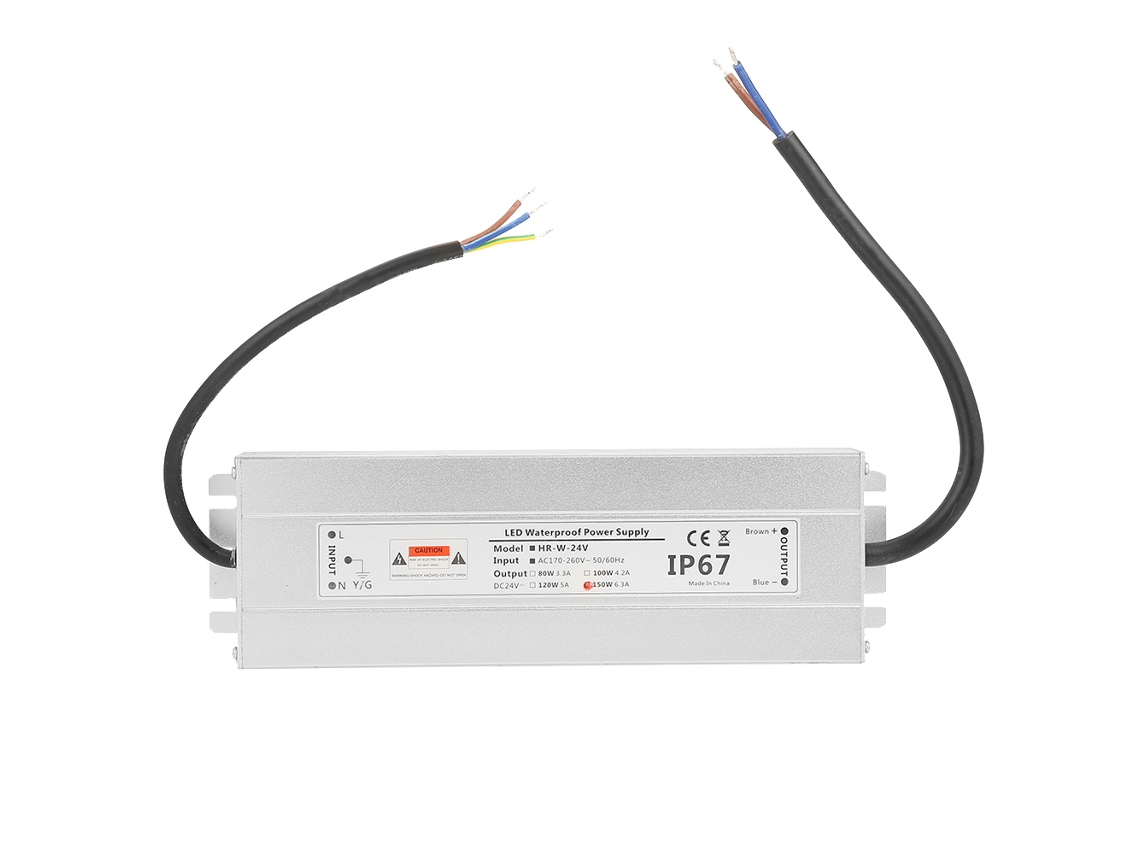 Fonte De Alimentação Led 24v 150w 6.25a Ip67 Impermeável Driver Transformador
