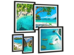 Conjunto De Pinturas Praias Tropicais Águas Paraisíacas Espelharte (5 Peças)
