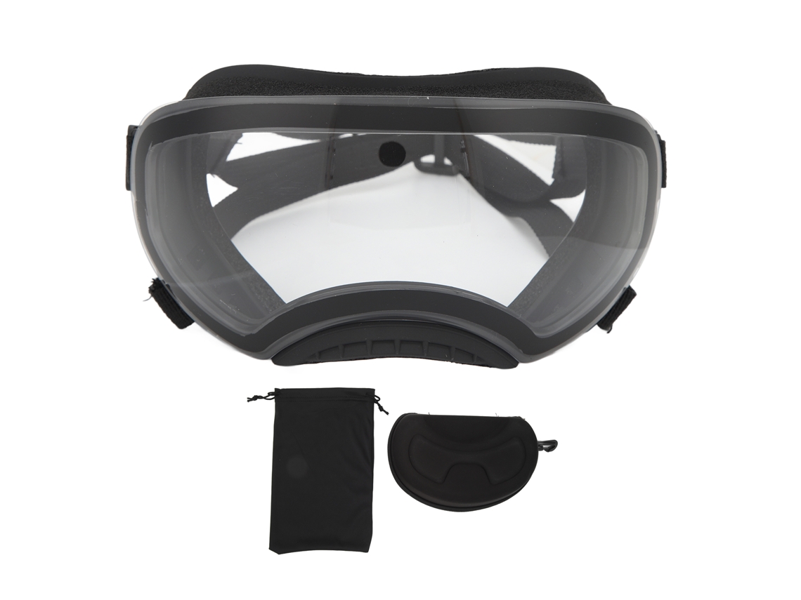 Óculos de Proteção UV para Cães com Lentes Prateadas e Alça Ajustável, Ideal para Cães Médios e Grandes | S/MARCA