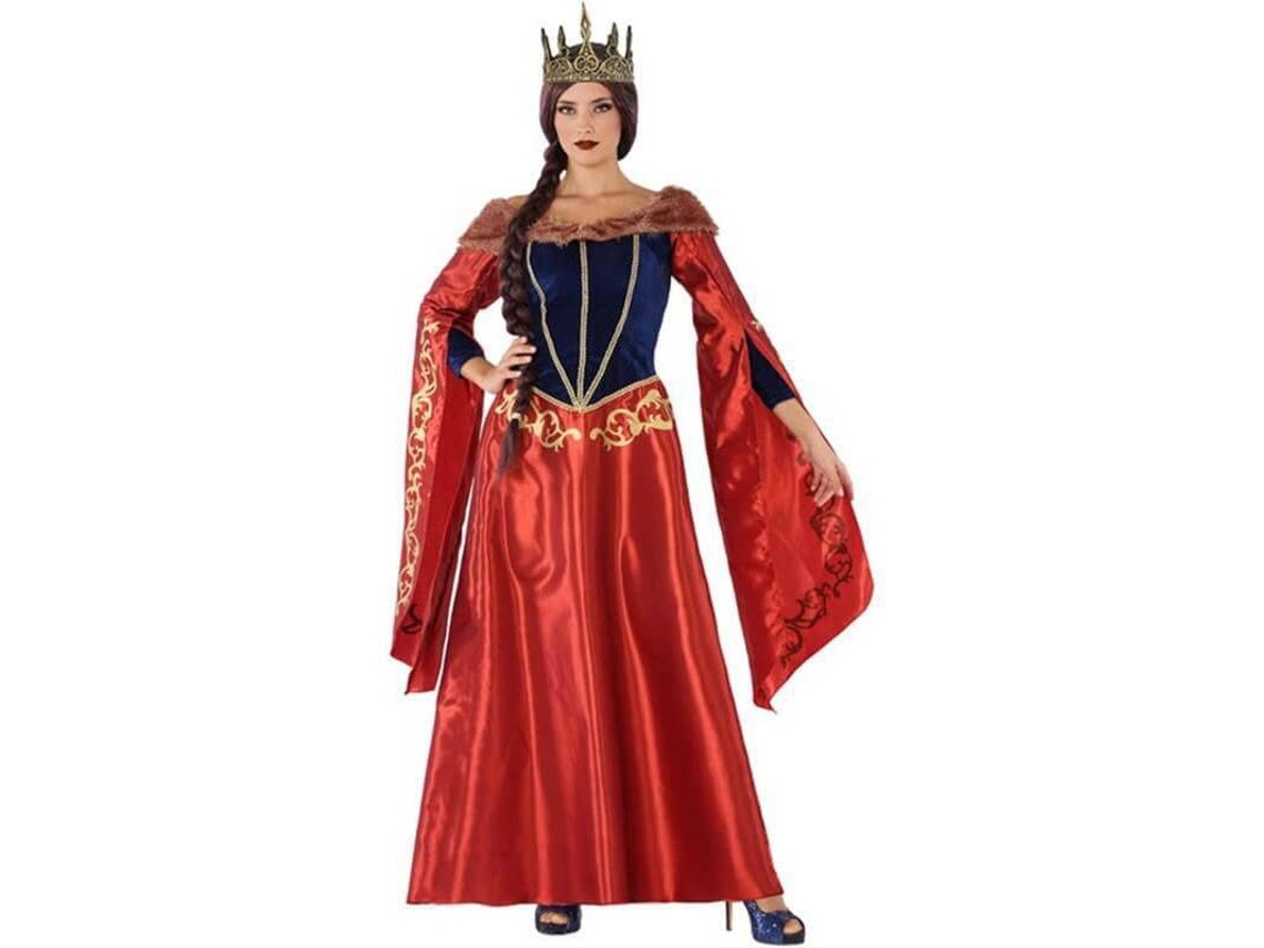Fantasia - Angel Tomas - Rainha Medieval Pilar - Vermelho - Mulher - Ideal Para Festas Medievais E Carnaval