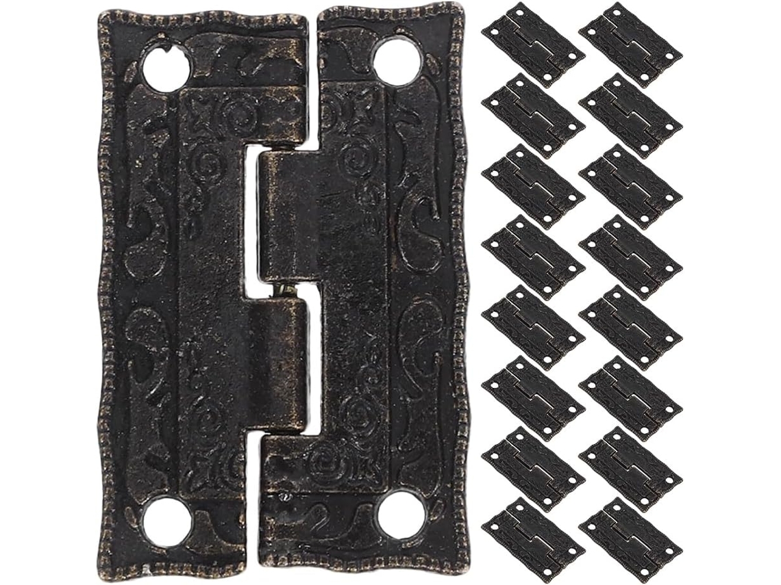 Conjunto De 24 Dobradiças Antigas Vintage Metal Para Caixas Joias,