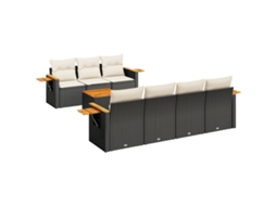Garden Sofa Set, Garden Sofa Sets Vidaxl Preto Rattan / Vime (n/a)