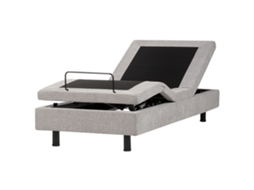Cama Ajustable Sin Cabecero Beliani Duke De Tela Gris 90x200x37