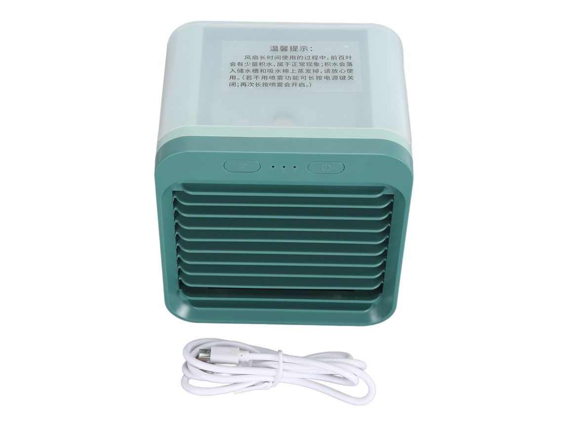Ventilador Portátil de Refrigeração com Humificador, Bateria 5000mah, Silencioso, Verde Água do Lago LAXISCREED