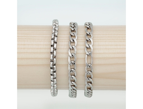 Conjunto de Pulseiras RIBASTORE Pack.6 (Aço - Prateado - 20cm)