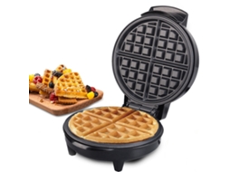 Mini Máquina De Waffles Elétrica, Superfície Antiaderente, Vermelha