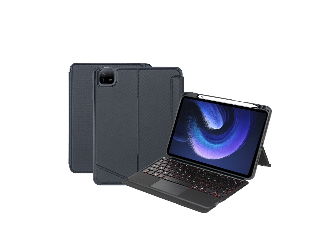 Lurelia Capa Com Teclado Bluetooth Para Xiaomi Pad 6s Pro 12.4 Com Retroiluminação Colorida