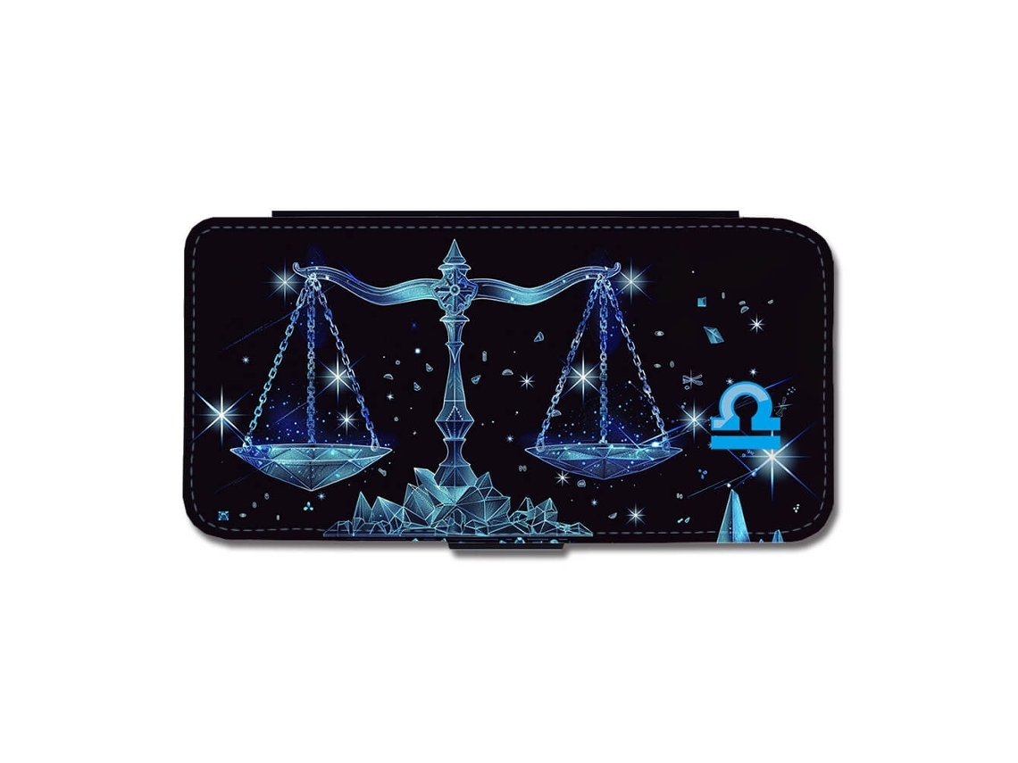 Capa Flip Para Iphone 17 Pro Com O Signo De Libra