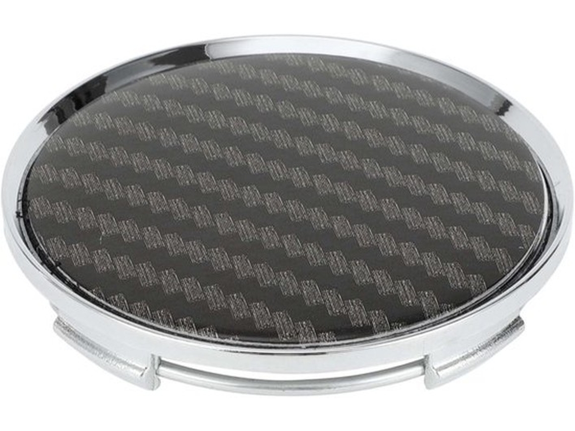 Wielnaad Met Dopjes 63mm - Patroon Van Koolstofvezel - Zilverkleurig/zwart - Stofbestendig - Gemakkelijk Te Installeren - Duurzaam Materiaal - Naad Me