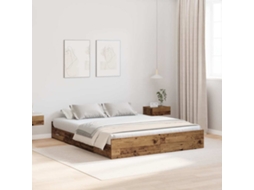 Vidaxl Estrado De Cama Com Arrumação Madeira Antiga 140 X 200 Cm